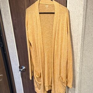 Tickled Teal Women's Mustard Open Cardigan